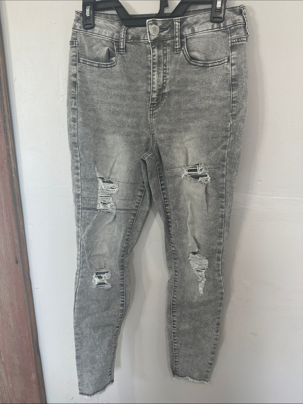 SO Gray Distressed Skinny Jeans